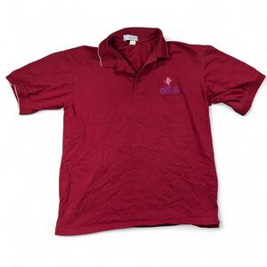 Extreme Polo Men’s L Red Cotton Short Sleeve Workwear Embroidered‎ Casual